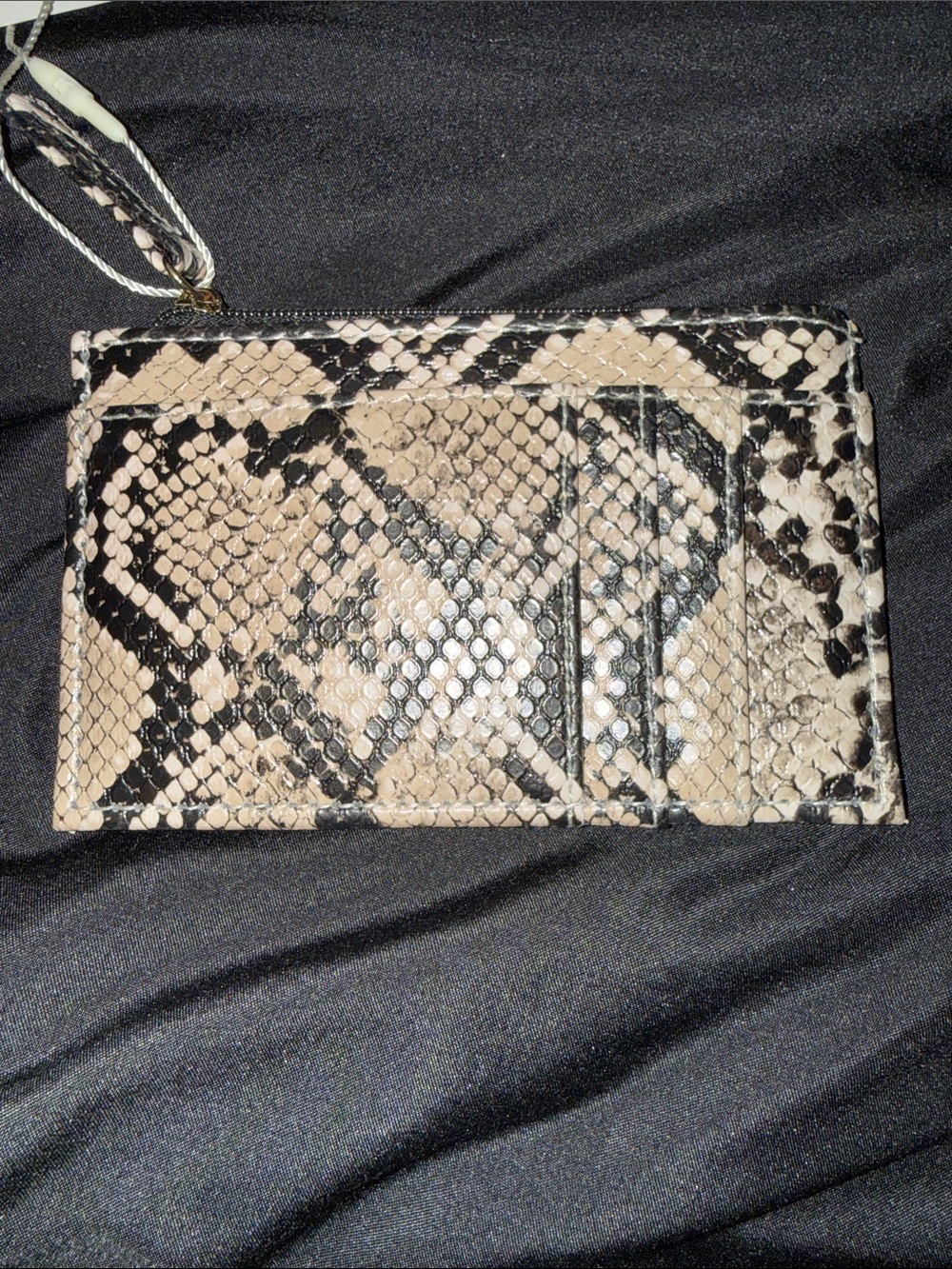 Primark Snake Print Card Holder Wrist Strap - Beige & Black